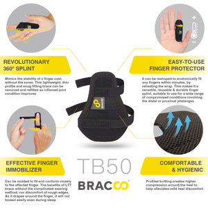 NEW ! ! (*patented)<br/>BRACOO TB50 Finger Armor Wrap 3D Ergo Fixation & Breathable (FlexiFit)