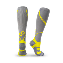 Load image into Gallery viewer, BRACOO LS72 Shielder Compression Socks Graduated Compression (Gray/Yellow)