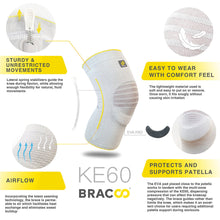 Load image into Gallery viewer, BRACOO KE60 Knee Airy Sleeve Breathable &amp; Stabilizer w/ Ergo Cushion Pad (*patented)
