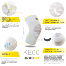 Load image into Gallery viewer, NEW ! ! (*patented)&lt;br/&gt;BRACOO KE60 Knee Airy Sleeve Breathable &amp; Stabilizer w/ Ergo Cushion Pad
