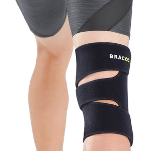 BRACOO KB30 Knee Fulcrum Wrap Dual Splints Stabilizer with Fixation Pad