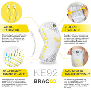NEW ! ! <br/>BRACOO KE92 Knee Fulcrum Sleeve Breathable & 4-way Stretch