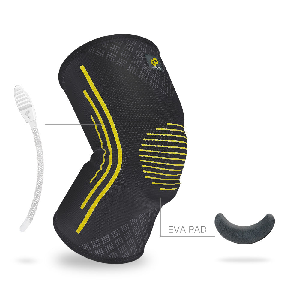 NEW ! ! <br/>BRACOO KS91 Knee Fulcrum Sleeve Breathable with Ergonomic Cushion Pad (pair)
