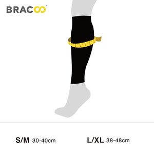 BRACOO LE70 Calf Fulcrum Sleeve Comfort Fit, white stripe