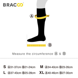 BRACOO LS72 Shielder Compression Socks Graduated Compression (Gray/Yellow)